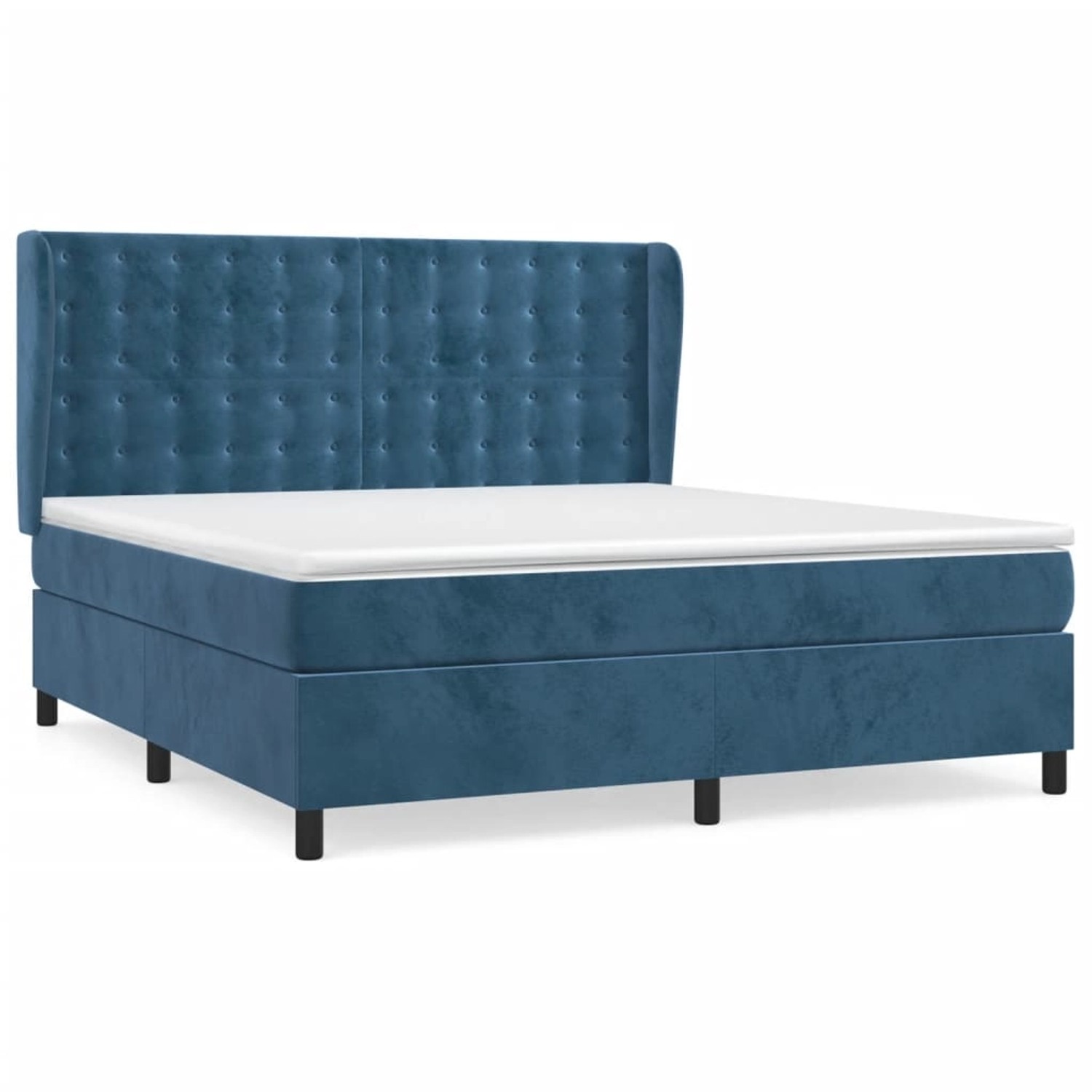 vidaXL Boxspringbett mit Matratze Dunkelblau 180x200 cm Samt 3129469 günstig online kaufen