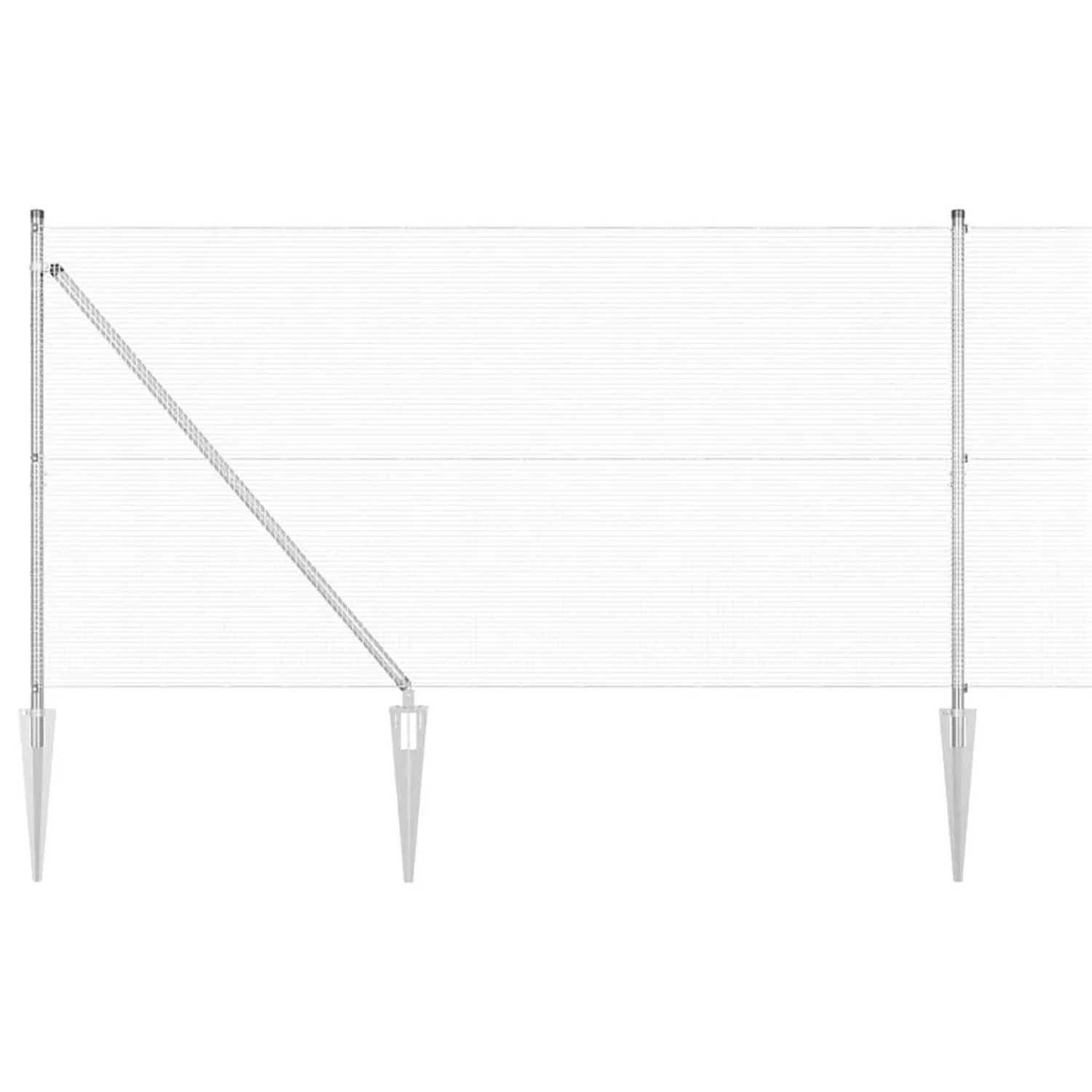 vidaXL Zaunpfosten Silber 10 x 1,4 m 12 x 12 mm Maschen Stahl 3351934 günstig online kaufen
