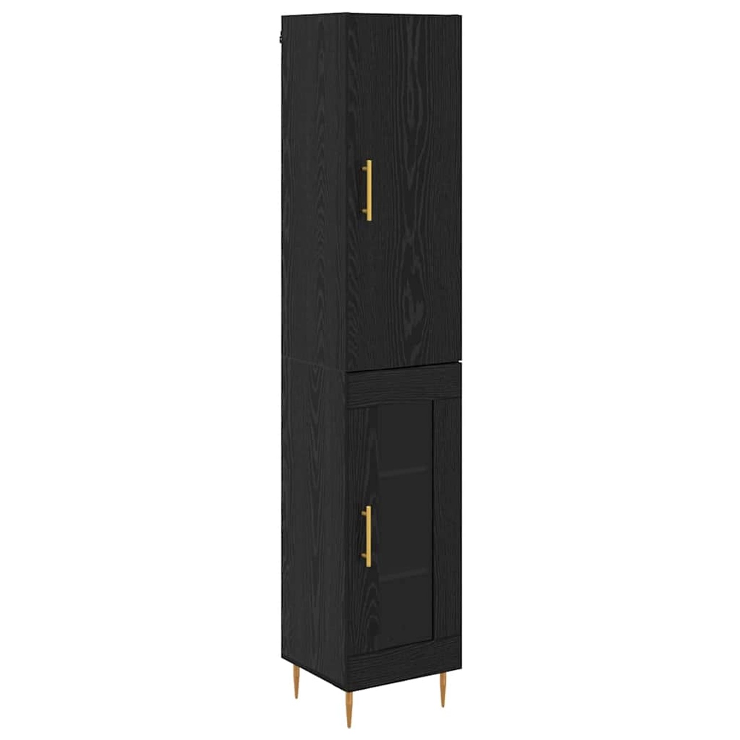 vidaXL Highboard Schwarz Eichen-Optik 34,5 x 34 x 180 cm Holzwerkstoff 3416 günstig online kaufen