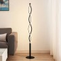 Moderne, dimmbare LED Stehlampe Welina in Schwarz, 150cm hoch, für Wohnzimmer.