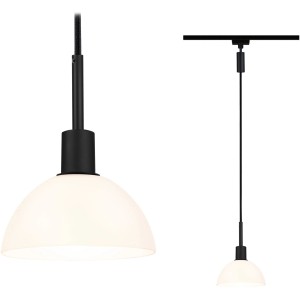 Paulmann URail Pendelleuchte Sarrasani, schwarz matt, Opal, max. 20W E14 für Schienensysteme.