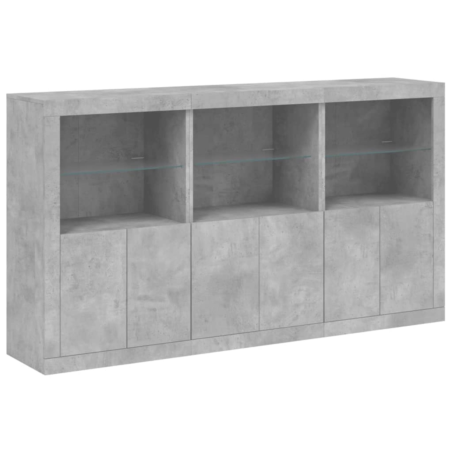 vidaXL Sideboard mit LED-Leuchten Betongrau 181,5x37x100 cm 3209152 günstig online kaufen