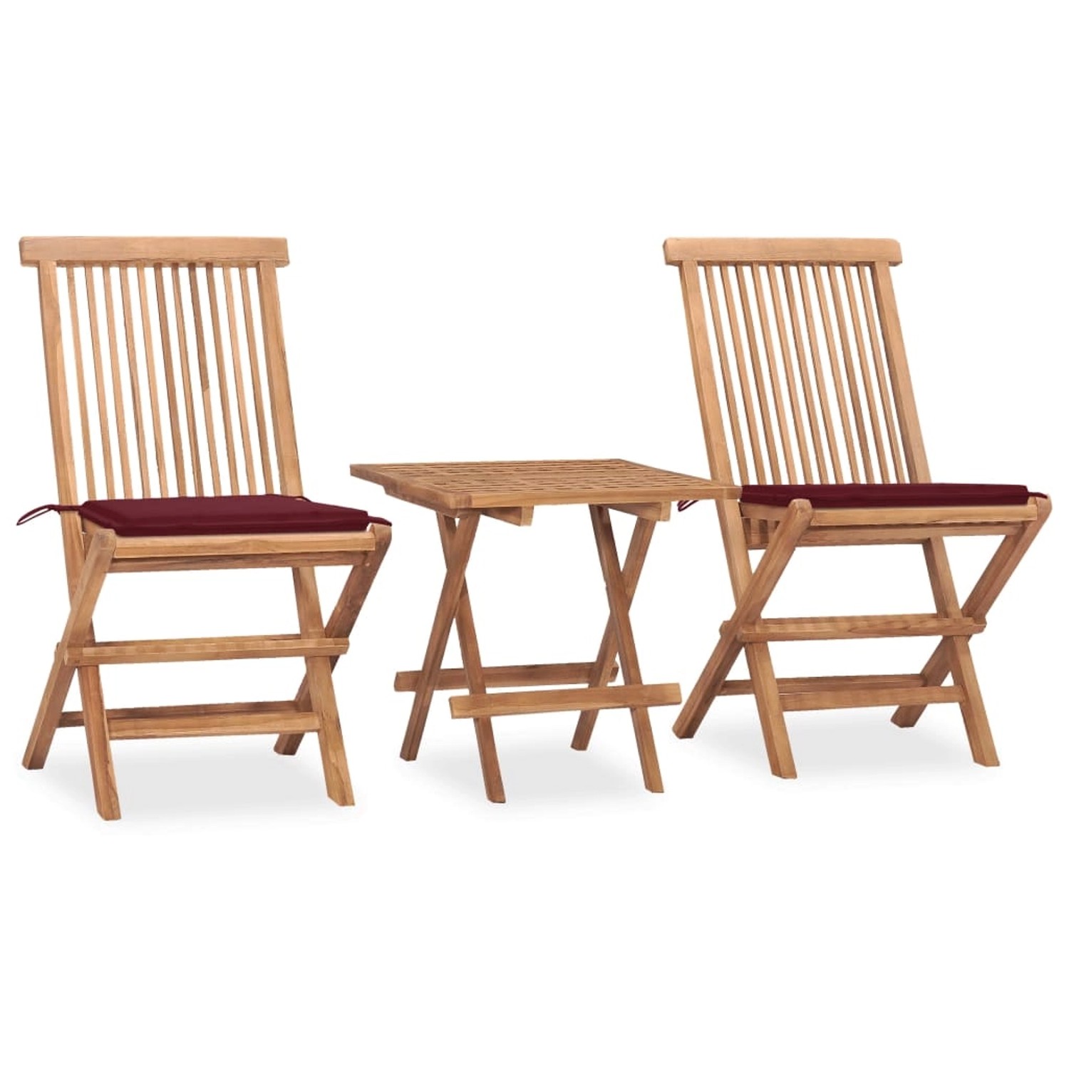 vidaXL 3-tlg Garten-Essgruppe mit Kissen Klappbar Massivholz Teak Modell 37 günstig online kaufen