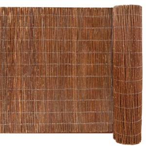 UrFence Balkon Sichtschutz Weide 110x300 cm Weidenmatte Sichtschutzmatte Holz