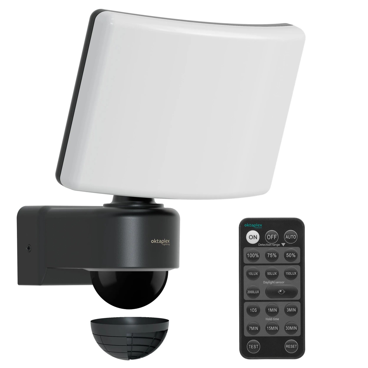 Oktaplex Cali Außenstrahler mit Bewegungsmelder und Fernbedienung Warmweiß günstig online kaufen