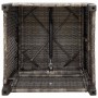 Grauer vidaXL Poly Rattan Gartensessel: Unterseite mit Verstellmechanismus für die Rückenlehne und Stahlrahmen.