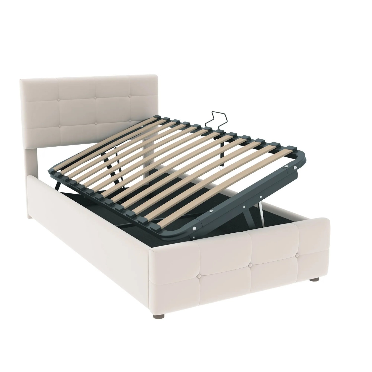 okwish Polsterbett 90x200cm mit Stauraum Kinderbett Beige ohne Matratze