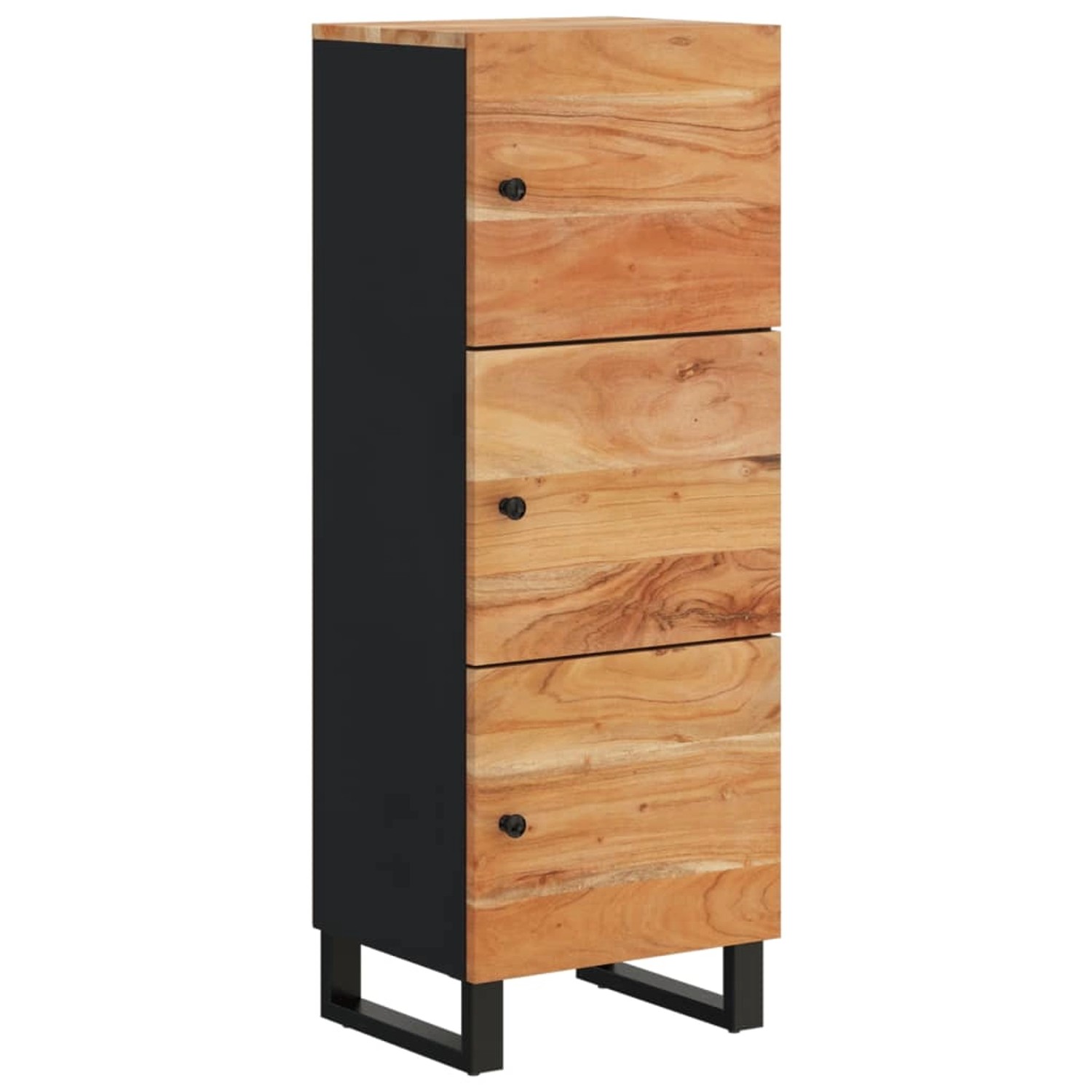 vidaXL Highboard mit 3 Türen 40x33x110 cm Massivholz Akazie & Eisen 352930 günstig online kaufen