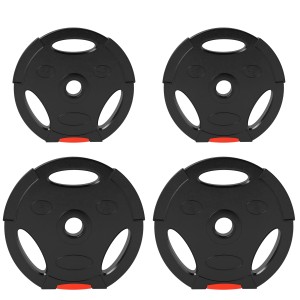 SPORTNOW Hantelscheiben Set, Kunststoff mit Sandfüllung, schwarz, 4-teilig für Standard Hantelstangen.