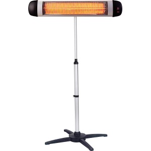 Terrassenheizstrahler Nagua 3000W mit Standfuß für angenehme Wärme im Außenbereich.