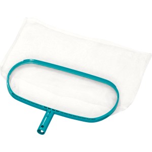Bestway Flowclear Poolkescher mit blauem Rahmen und weißem Netz für die Poolreinigung.