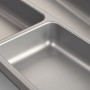 Silbergrauer SOTECH ORGA-BOX II Besteckeinsatz aus Kunststoff mit strukturiertem Boden und abgerundeten Fächern für Schubladen.