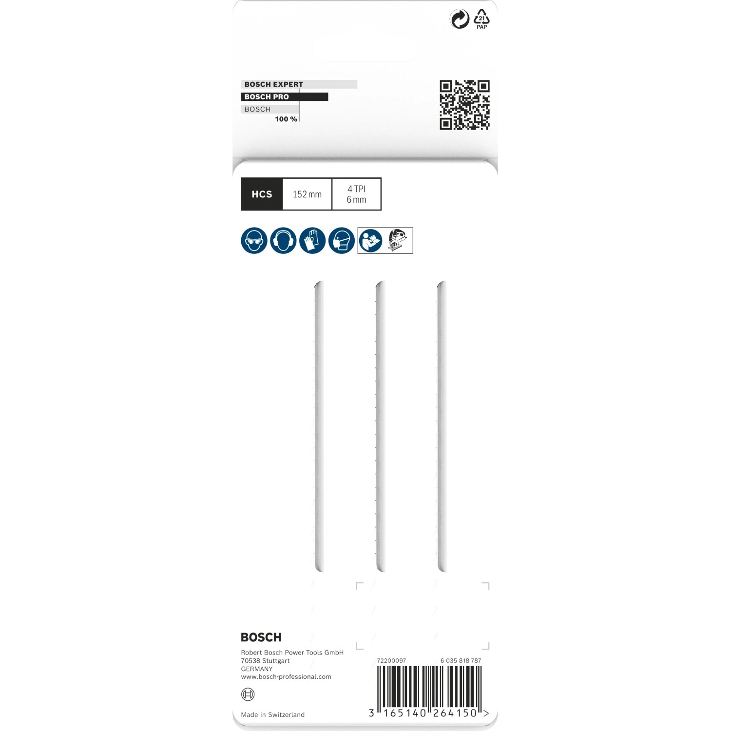 Bosch Stichsägeblatt T 344 DP, 3er-Pack. Präzise Sägeblätter für Holz.