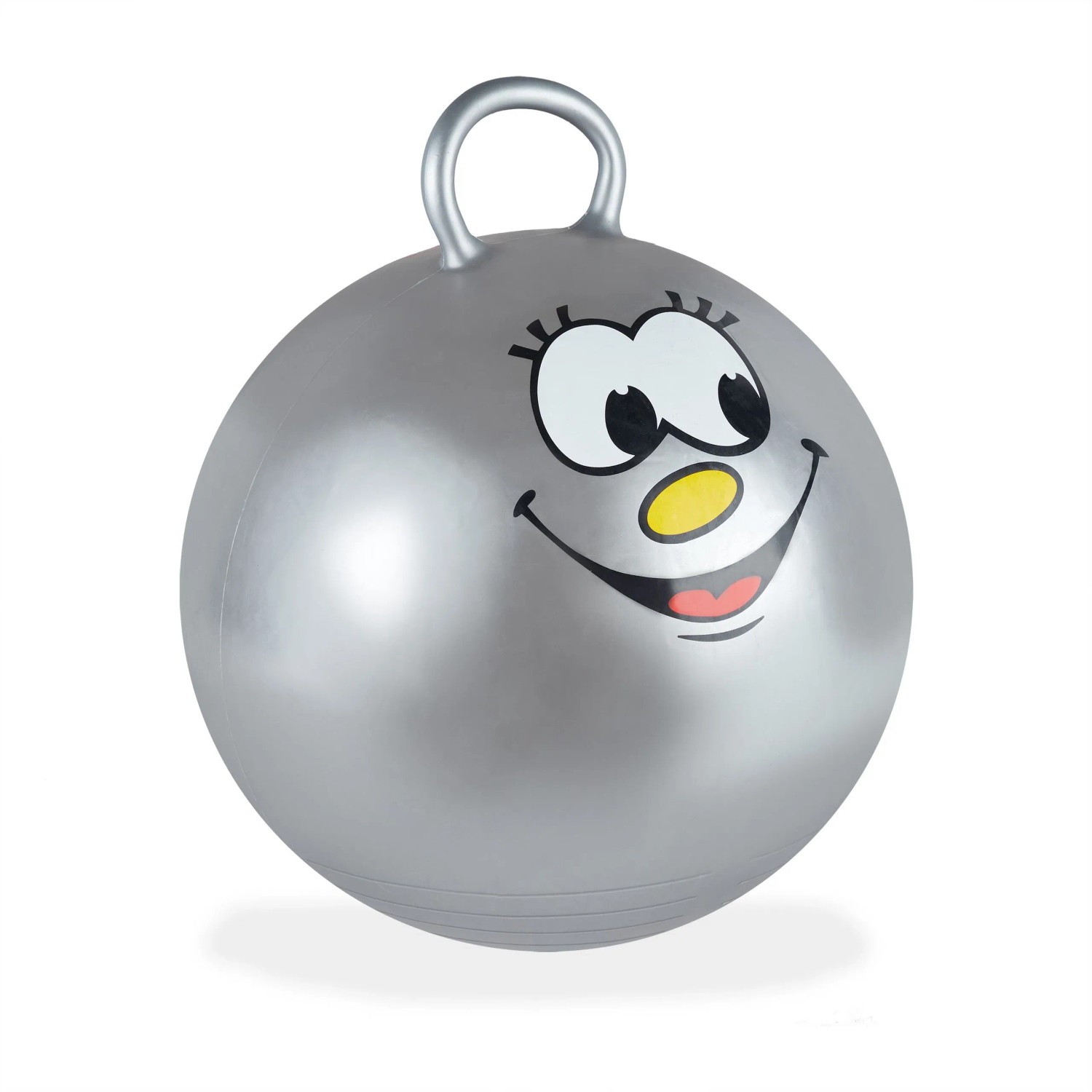 Relaxdays Hüpfball PVC Grau Mit Griff 55 cm x 45 cm 0,4 kg