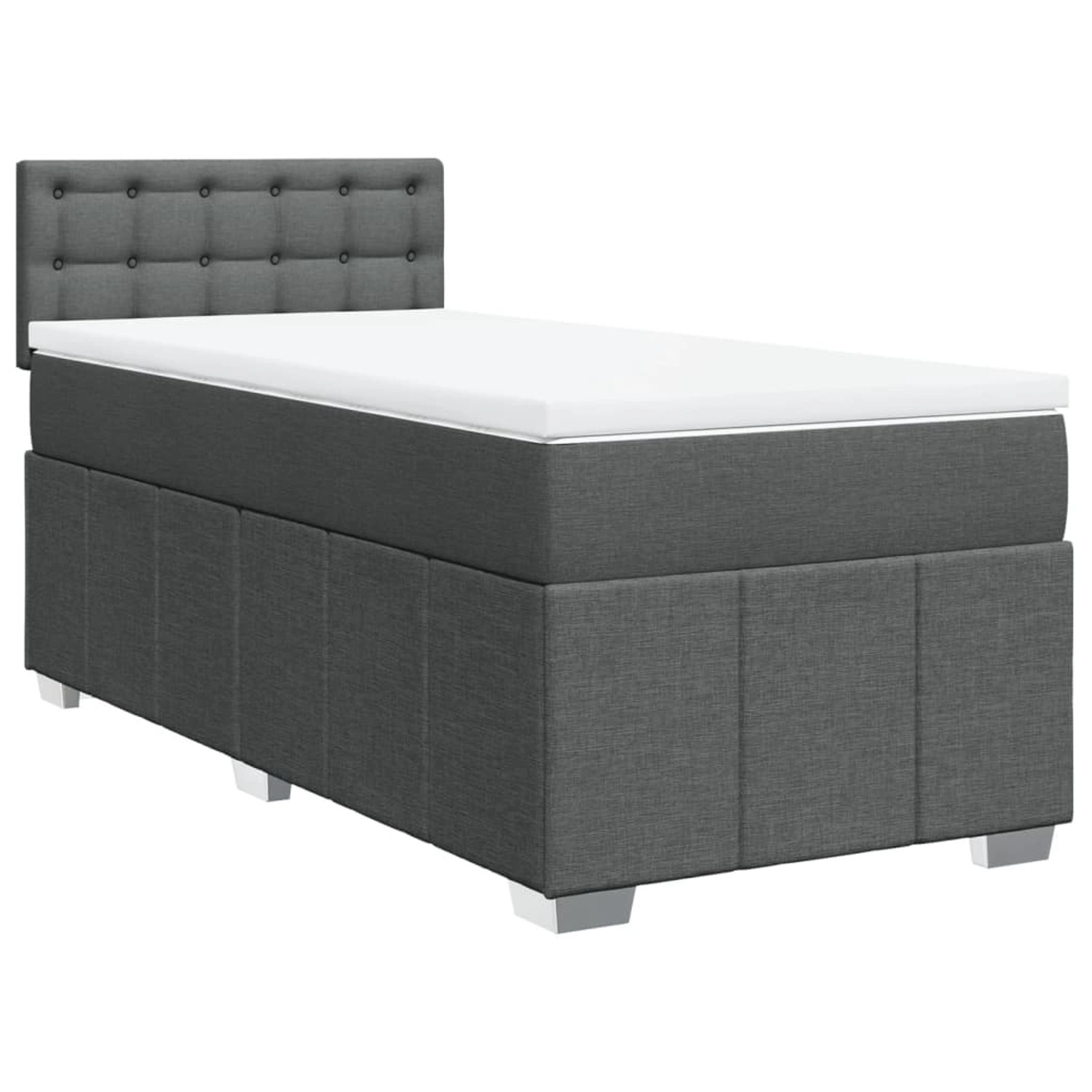 vidaXL Boxspringbett mit Matratze Dunkelgrau 100x200 cm Stoff 3286994 günstig online kaufen