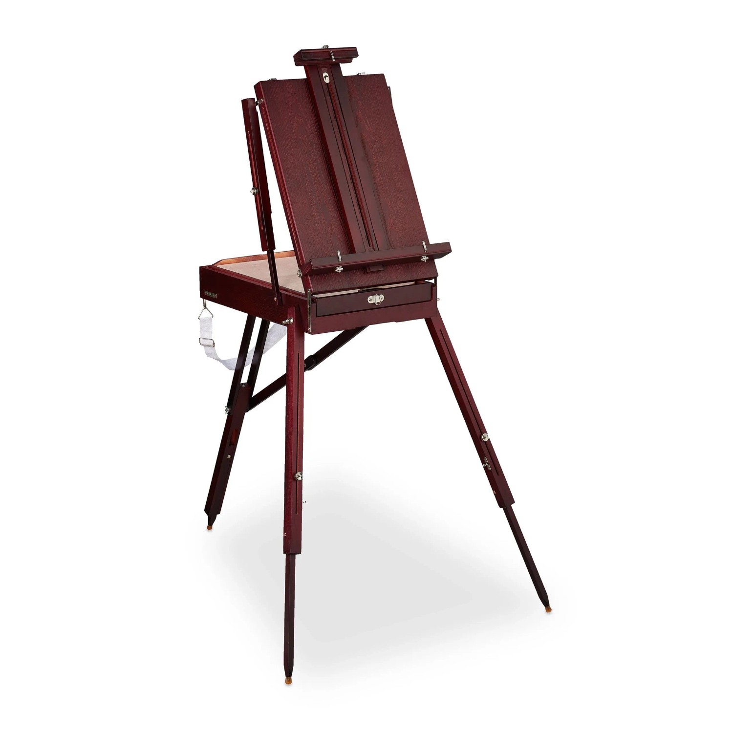 Relaxdays Kofferstaffelei Holz Metall Kunststoff Braun Höhenverstellbar Neigungsverstellbar 55 cm x 41 cm x 17 cm 5,4 kg