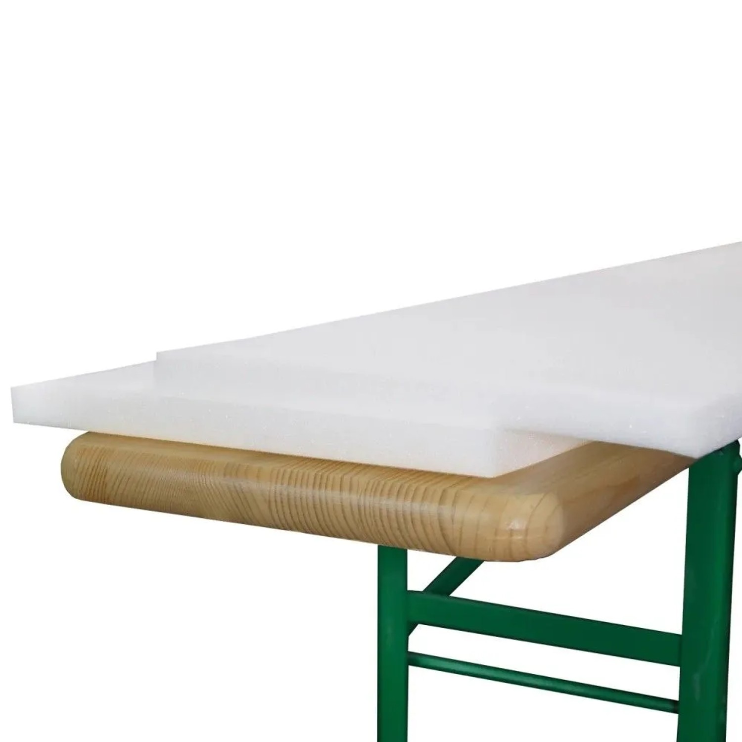 Beautissu Konstanz Schaumstoffrohling für Bierbank 2x25x220cm Weiß 2tlg