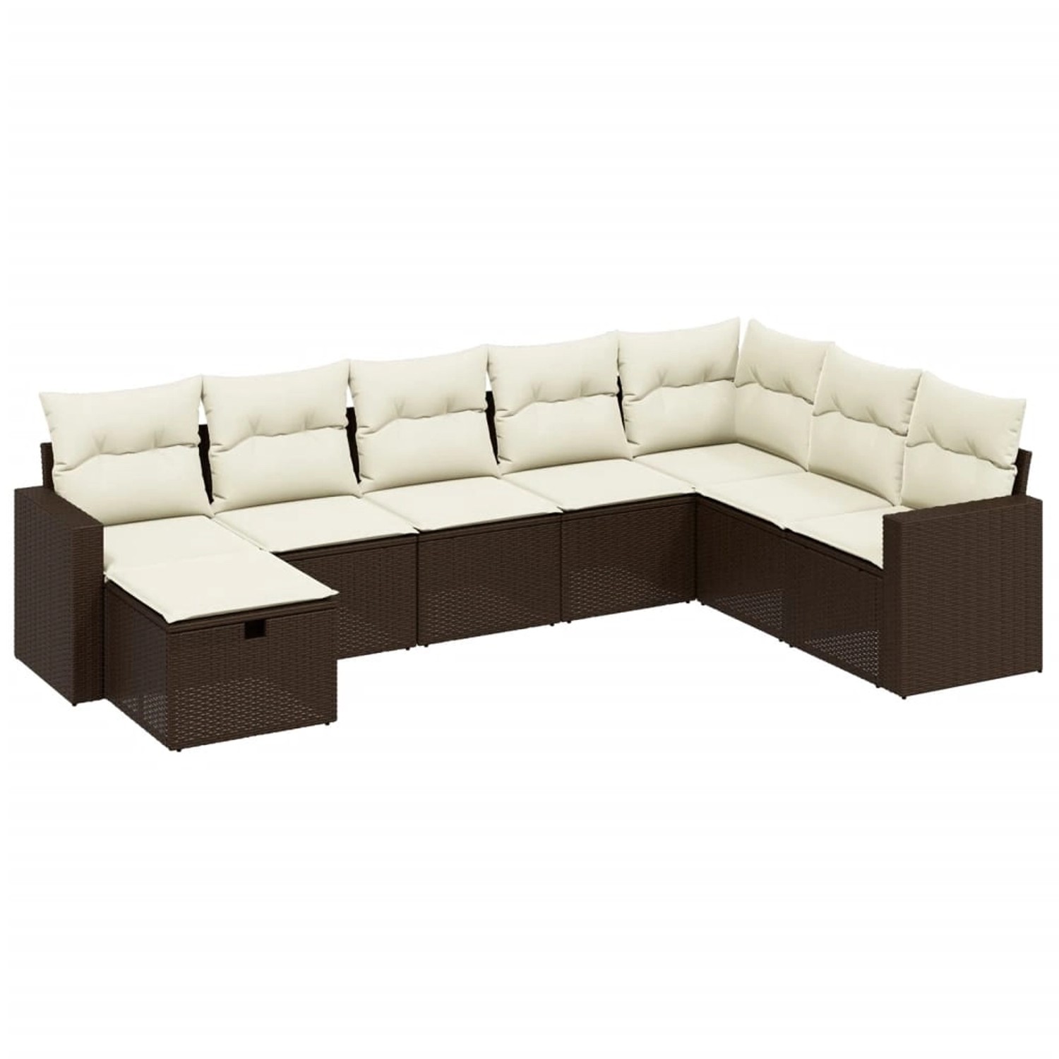 vidaXL 8-Tlg Garten-Sofagarnitur mit Kissen Braun Poly Rattan 3263589 günstig online kaufen