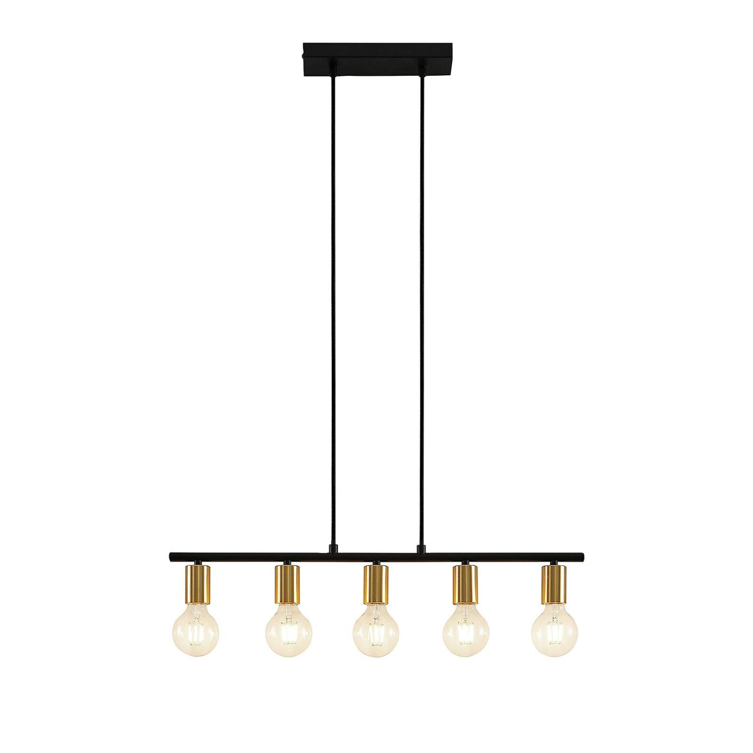 Lindby Pendelleuchte Peppina 9626220 Retro Vintage Antik in Schwarz aus Met günstig online kaufen