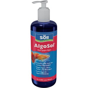 Söll AlgoSol 500ml: Algenbekämpfungsmittel für Aquarien gegen Grün-, Bart- und Blaualgen.