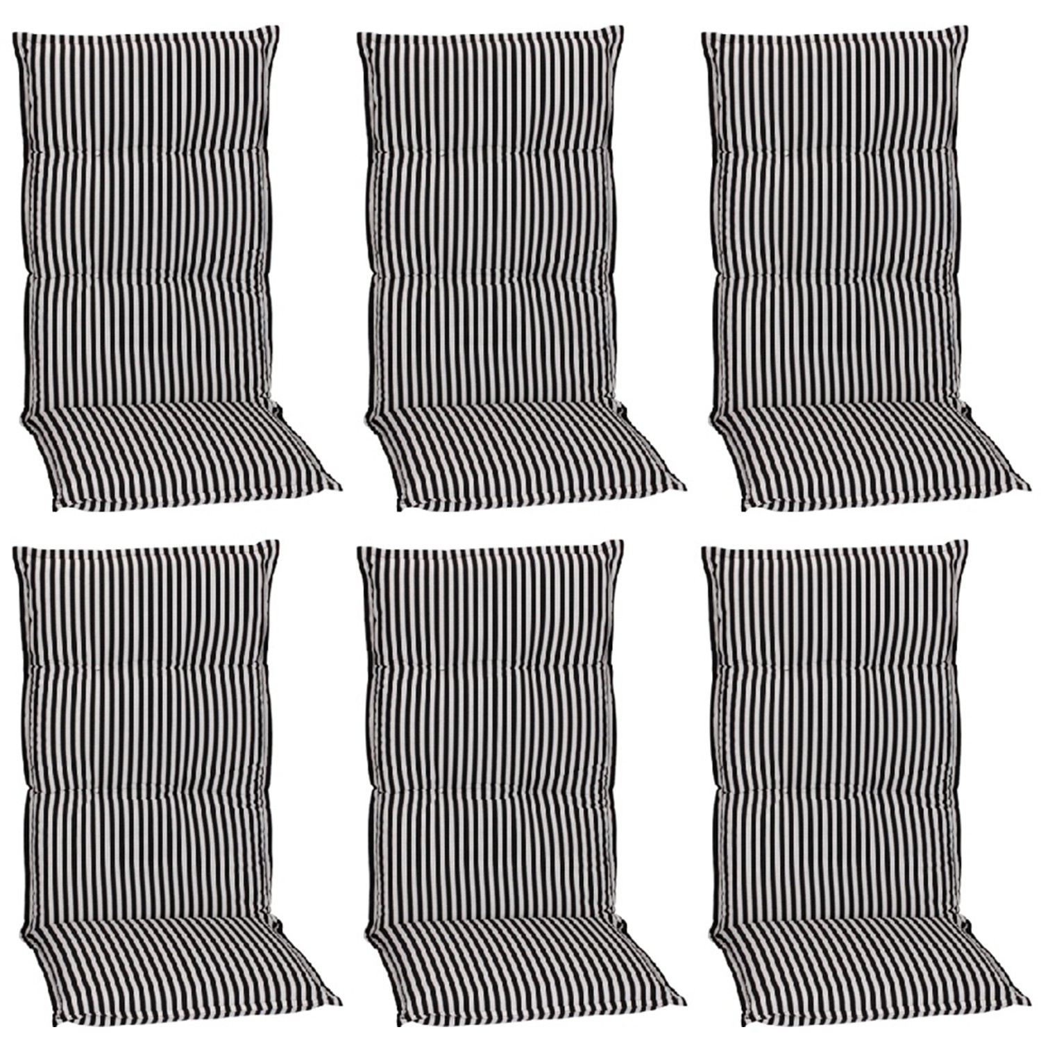 Beo Sitzauflage Hochlehner Tupelo 6er Set Schwarz-Weiß günstig online kaufen