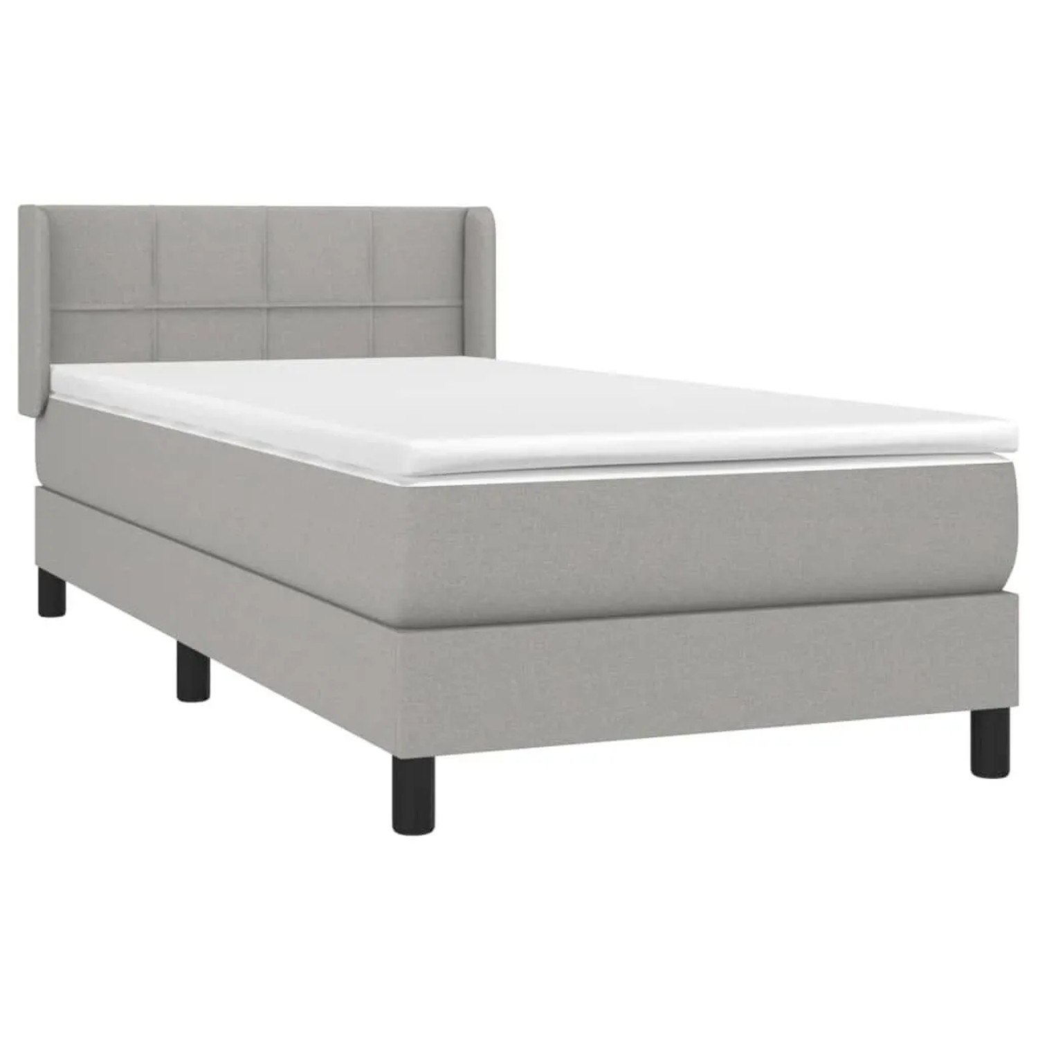 vidaXL Boxspringbett mit Matratze Hellgrau 90x190 cm Stoff 3129673 günstig online kaufen
