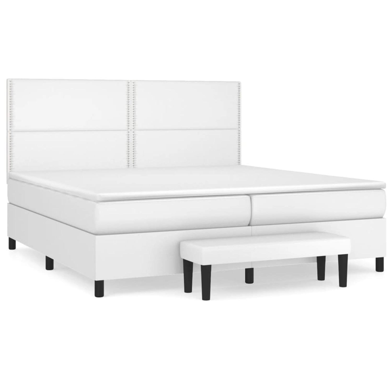 vidaXL Boxspringbett mit Matratze Weiß 200x200 cm Kunstleder 3137624 günstig online kaufen