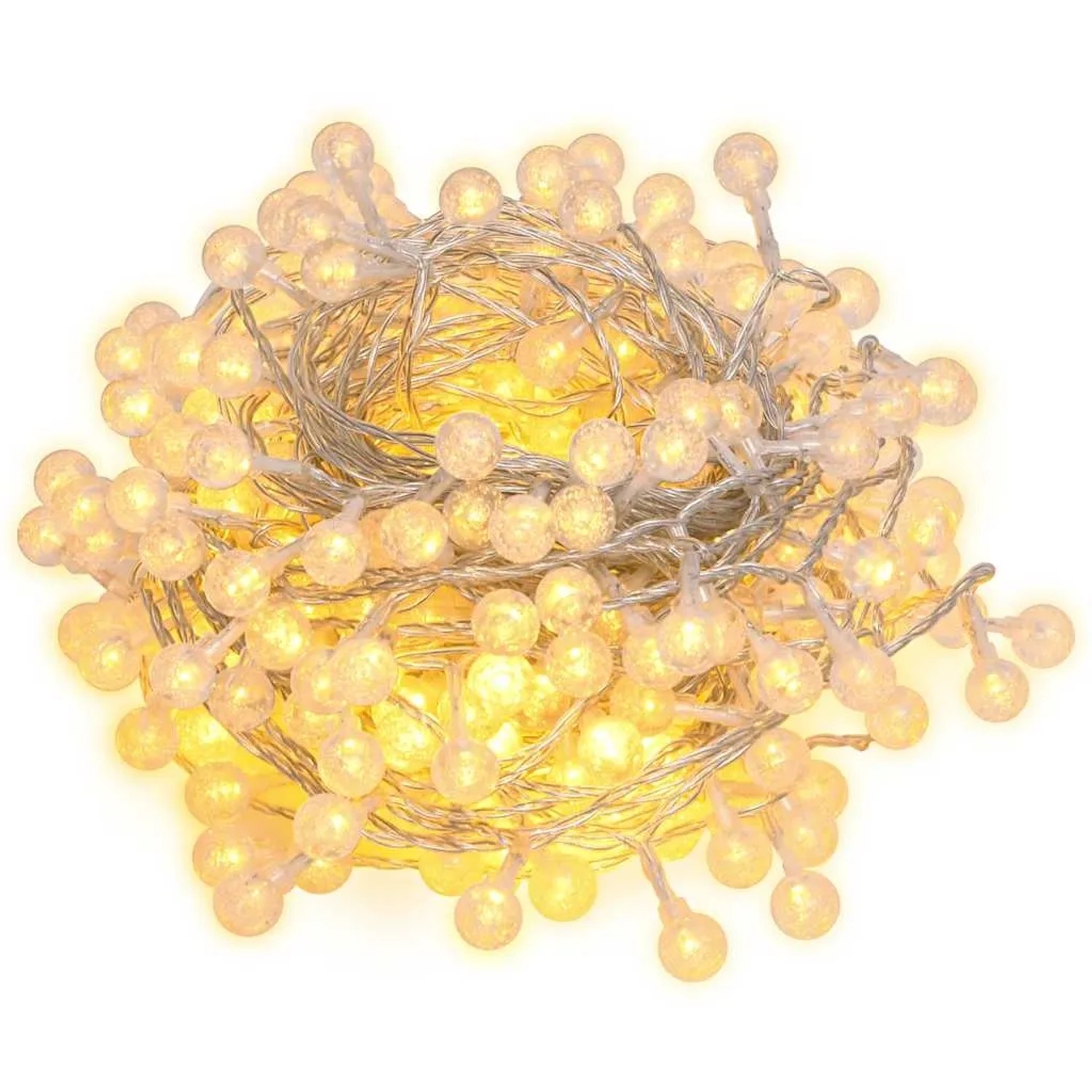 vidaXL Lichterkette Kugeln 20 m 200 LED Warmweiß 8 Funktionen 328810