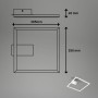 Brilo LED-Deckenleuchte Nici, silberfarben, quadratisches Design mit Maßangaben.