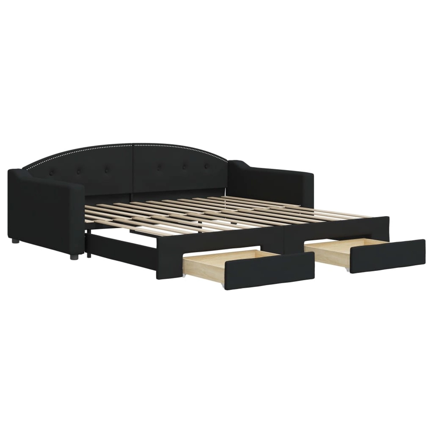 vidaXL Tagesbett Ausziehbar mit Schubladen Schwarz 100x200 cm Stoff1898362 günstig online kaufen