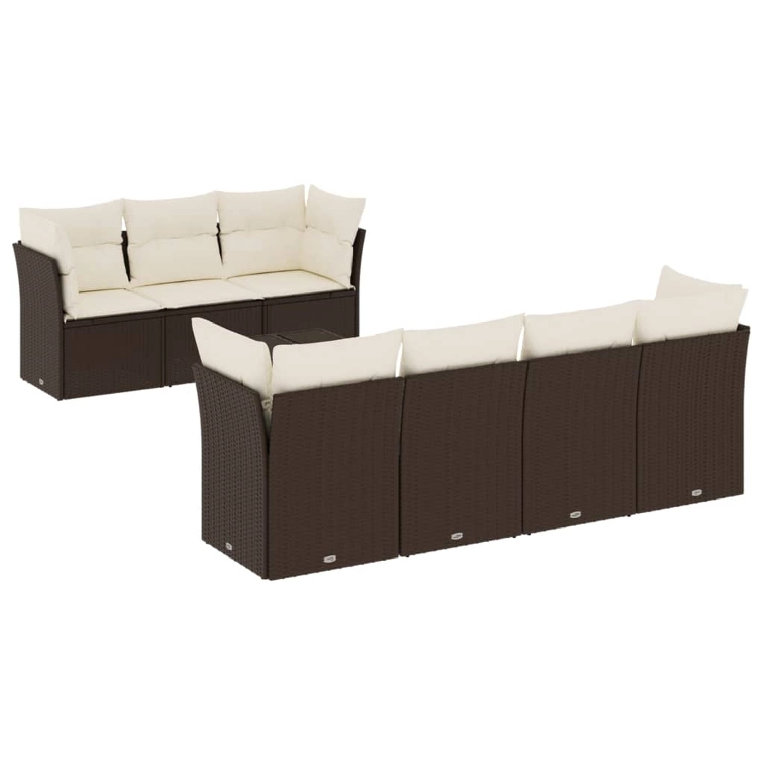 vidaXL 8-Tlg Garten-Sofagarnitur mit Kissen Braun Poly Rattan 3249122 günstig online kaufen