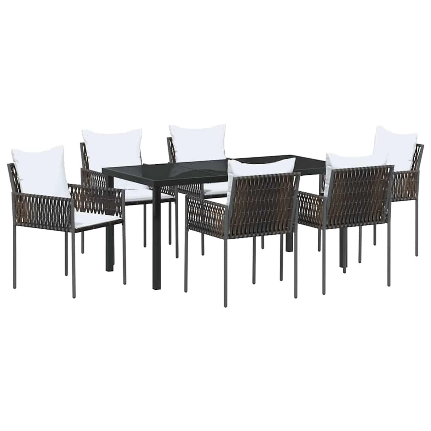 vidaXL Garten Essgruppe 7-Tlg Braun Poly Rattan 3379097 günstig online kaufen