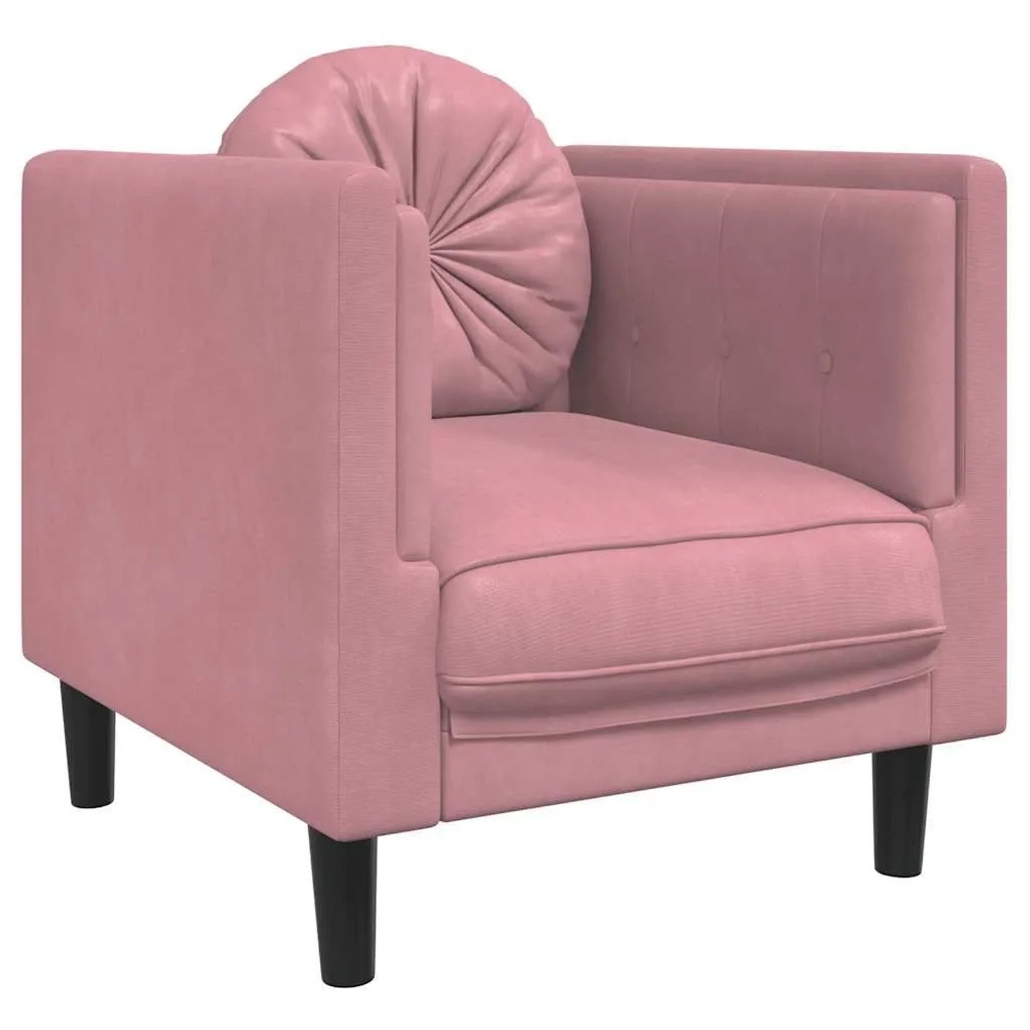 vidaXL Sessel mit Kissen Rosa Samt 372625