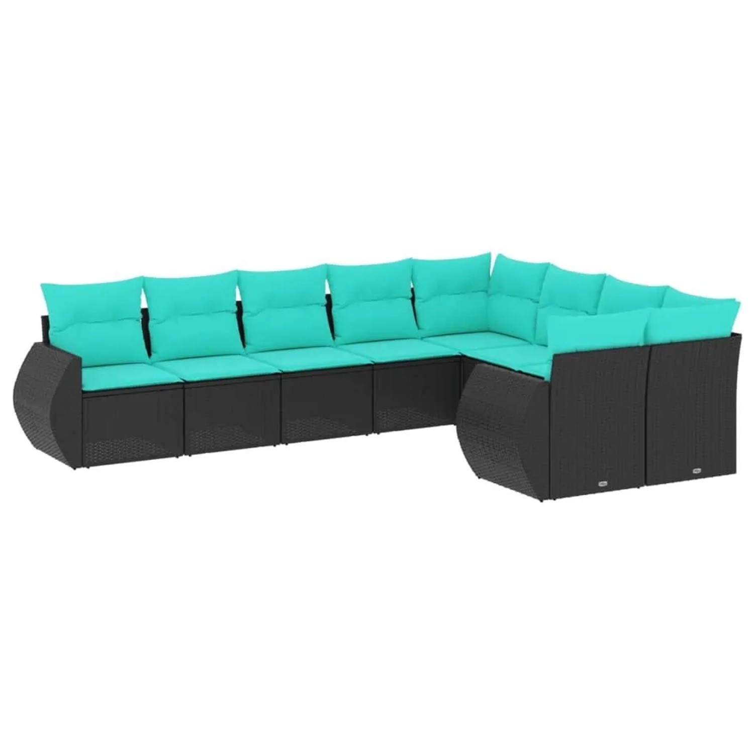 vidaXL 9-Tlg Gartensofa-Set mit Kissen Schwarzes Polyrattan 3221836 günstig online kaufen