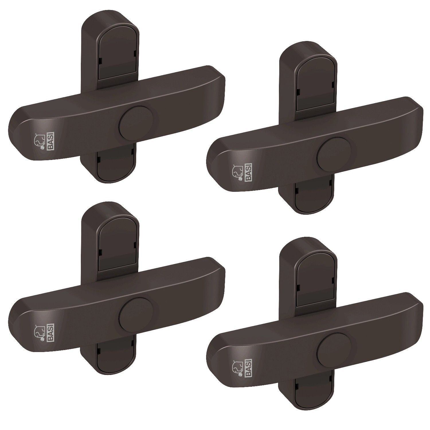Basi - Fenster- und Fenstertürenzusatzsicherung - SET - 4x FS 500 - Braun - Doppelflügelig - 4x1100-0061