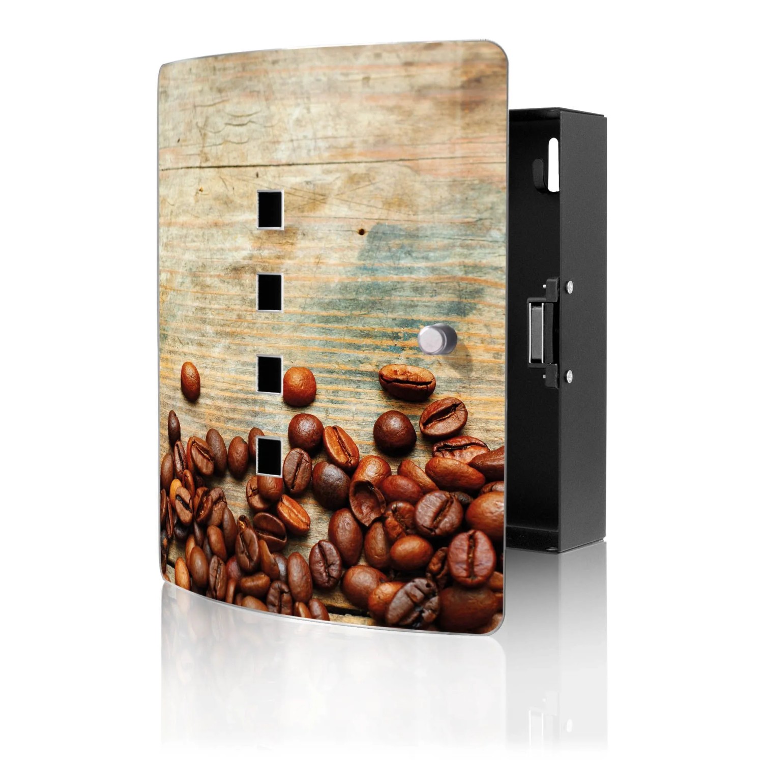 Banjado Design Schlüsselkasten Aus Edelstahl Für 10 Schlüssel 24x21,5x7cm Mit Magnetverschluss Motiv Kaffeebohnen