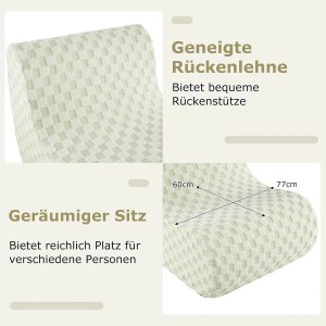 Costway Sitzsack Sessel mit Hocker Teddy-Samt Grün