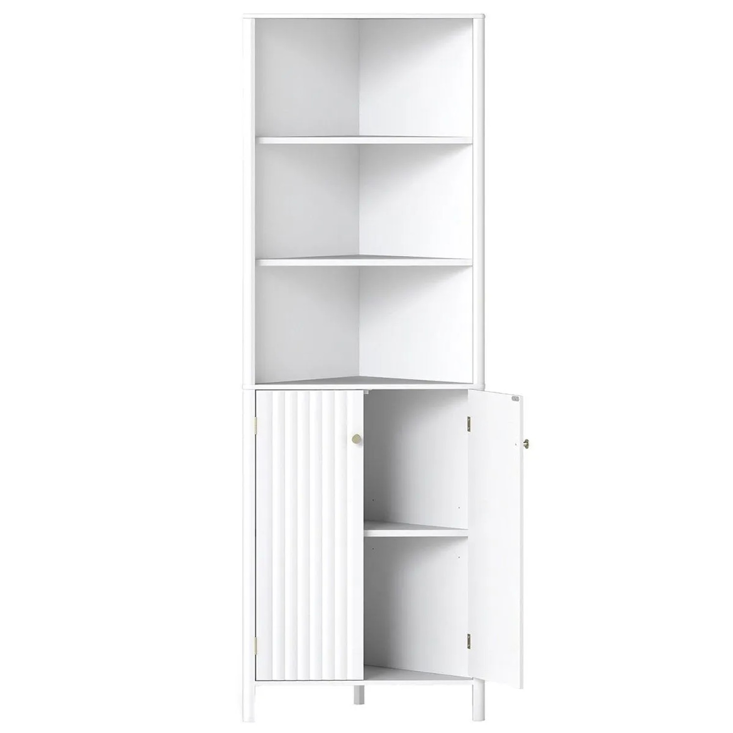 Costway Küchenschrank Schmal Eckschrank Dreieckiger Buffetschrank Weiß