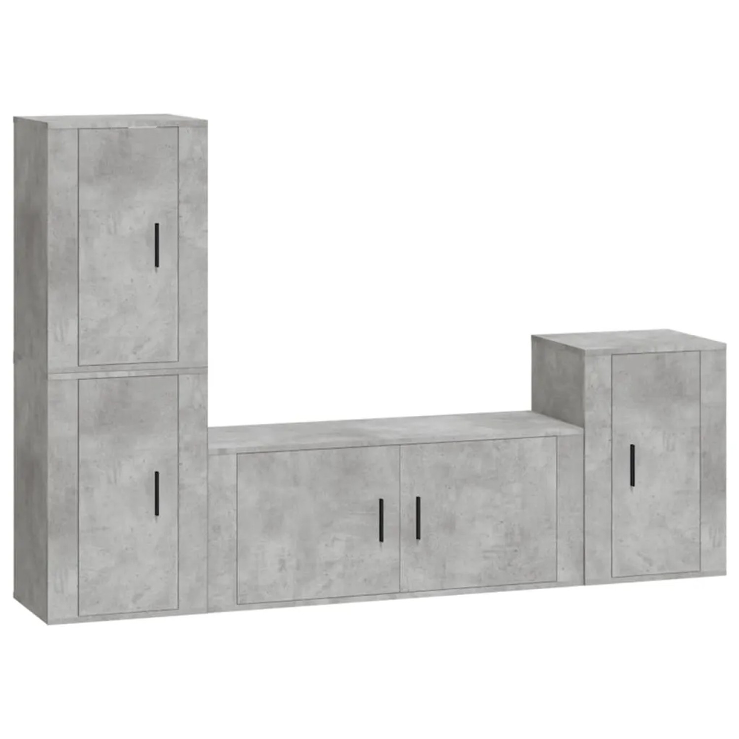 vidaXL 4-Tlg TV-Schrank-Set Betongrau Holzwerkstoff 3188602
