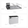 Relaxdays Abtropfgestell Metall Verchromt Silber mit Besteckkorb XL 12 cm x 48 cm x 33 cm 1,4 kg_5