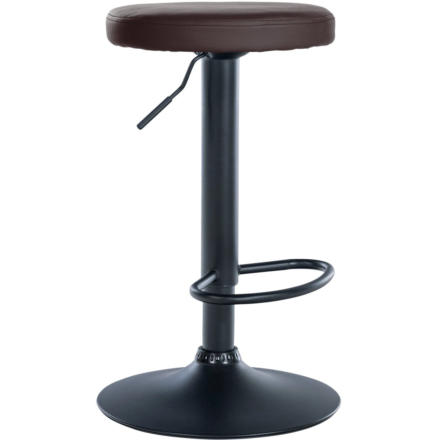 DELUKE Barhocker KAZON Kunstleder Braun 38,5x38,5x60cm Schwarz Barstuhl Höhenverstellbar Tresenhocker Tresenstuhl