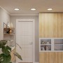 Eingebaute, runde Eglo LED-Einbauspots Fueva-Z, nickelfarben matt, in Decke integriert.