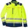 Scheibler Warnschutz-Softshelljacke Certitude, gelb/blau, mit Reflektoren für hohe Sichtbarkeit.