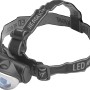 LED Kopflampe LX328, silber-schwarz, mit verstellbarem Kopfband für Sport und Freizeit.