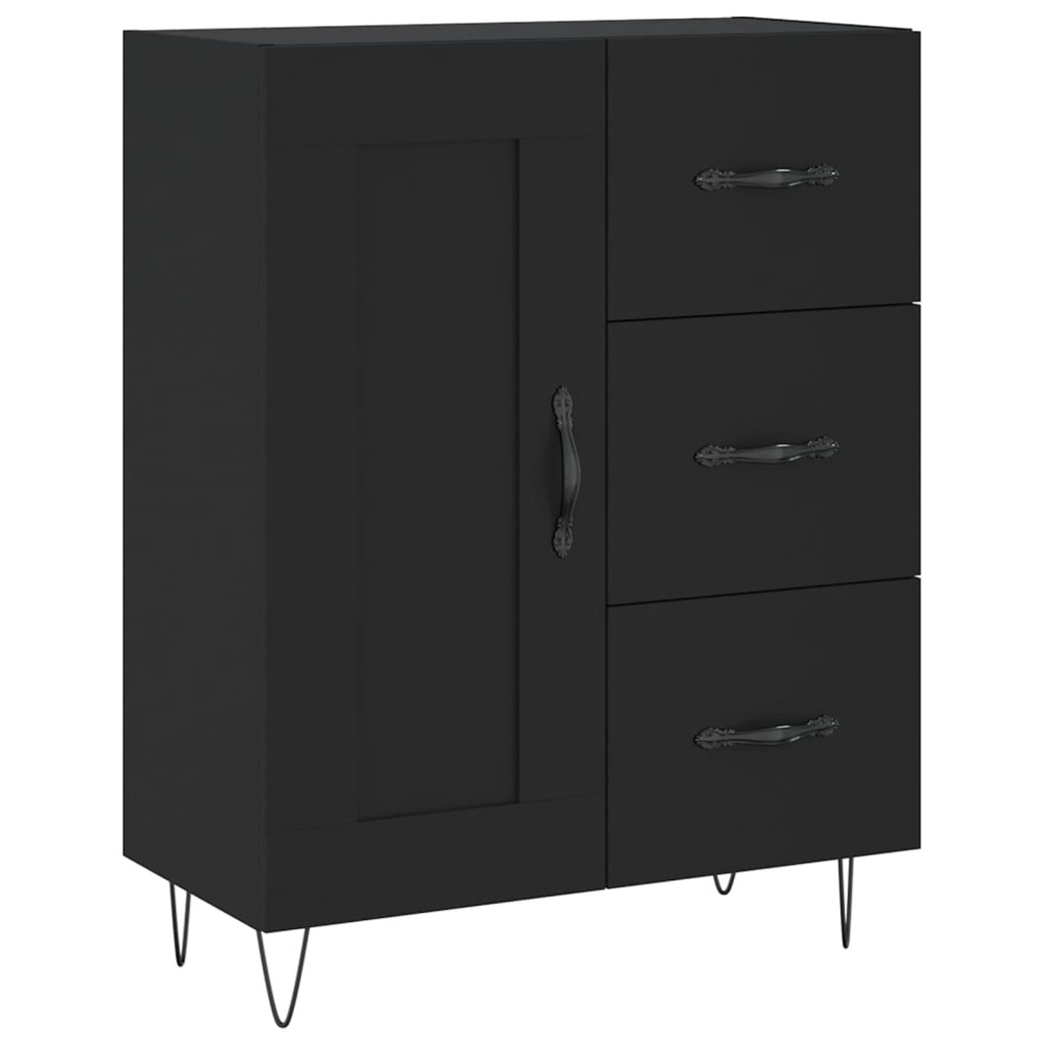 vidaXL Sideboard Schwarz 69,5x34x90 cm Holzwerkstoff 830253 günstig online kaufen
