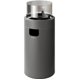 Enders® Nova LED M Feuerstelle in Grau-Schwarz mit Glaszylinder für stimmungsvolle Atmosphäre.