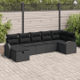 vidaXL Garten-Sofa-Set, 7-teilig, schwarz, Poly Rattan. Gartenmöbel für Terrasse und Garten.
