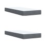 Boxspringbett Matratzen Set, dunkelgrau, 200x200 cm. Samtbezug, Taschenfederkern für Betten.