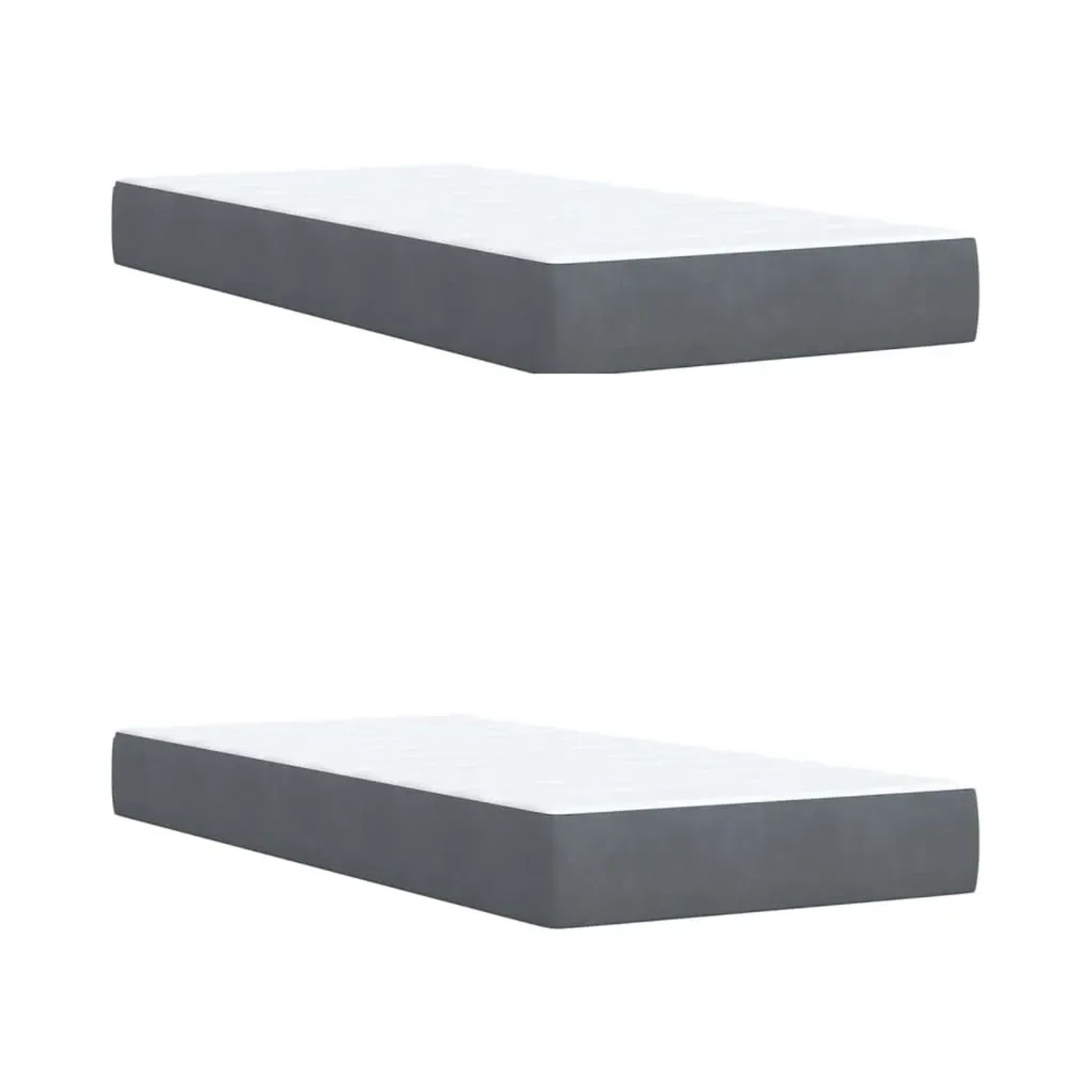 Boxspringbett Matratzen Set, dunkelgrau, 200x200 cm. Samtbezug, Taschenfederkern für Betten.