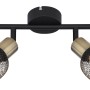 Globo Deckenstrahler Fiastra, 2-flammig, schwarz/altmessing, für E14 Leuchtmittel